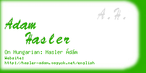 adam hasler business card